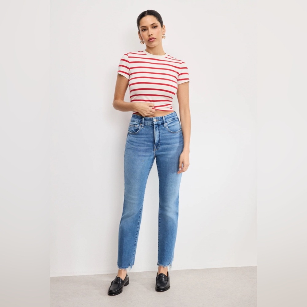 GOOD AMERICAN 28 / US 6 Light Blue Straight Leg “Always Fits” Jeans